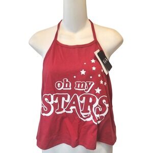 Isaac Morris Oh My Stars Halter Top Vintage Red Womens XXL NWT